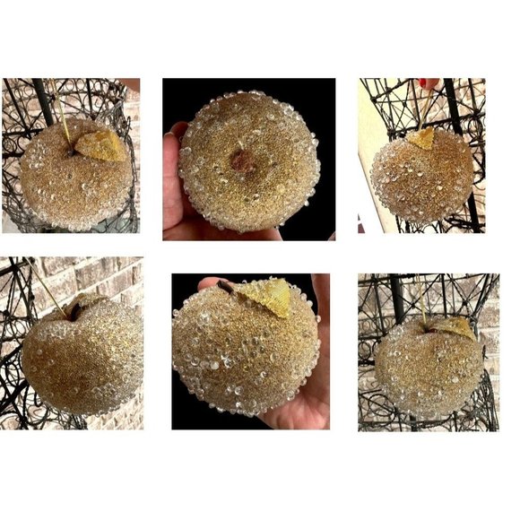 VTG Artificial Faux Beaded Sugar Frosted Fruit Apples Christmas Ornament… - Picture 11 of 12